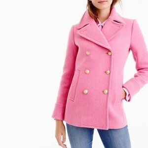 J.Crew Women’s Pink Majesty Stadium Cloth by Nello Gori Pea Coat